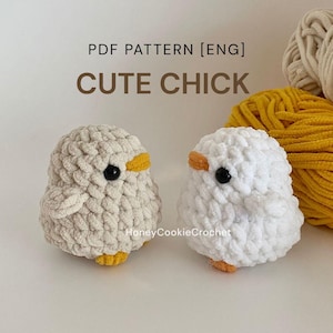 Modèle de peluche poussin au crochet (PDF ENG) - Jouet amigurumi facile pour débutant