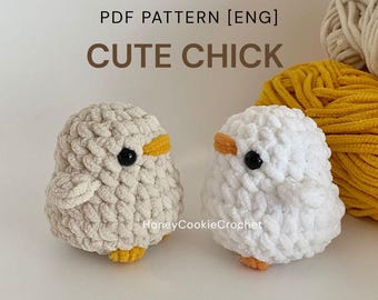 Patroon gehaakt pluche kuiken (pdf-bestand) – Makkelijk amigurumispeelgoed voor beginners