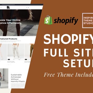 May include: A website screenshot showing a Shopify store selling sustainable activewear. The website features a banner with the text "Elevate Your Online Presence Effortlessly." and a section showcasing featured products. The website also includes a call to action for a free theme.