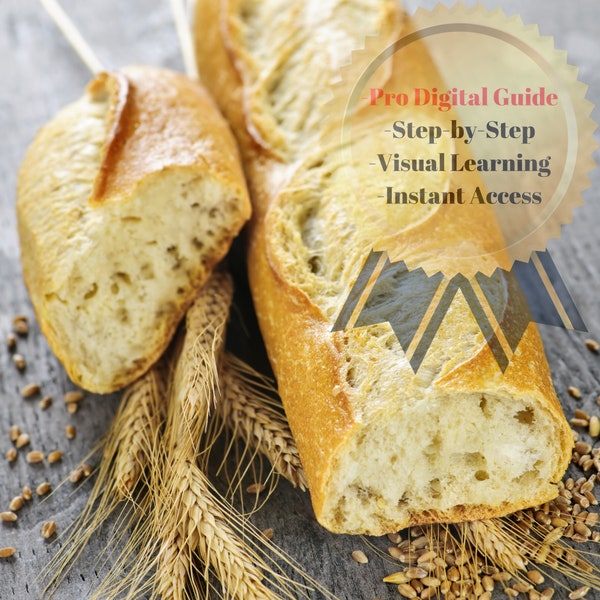 Traditional Sourdough Baguette Bread Recipe - Easy-to-Follow PDF Download for Homemade Baking - Perfect Gift for Foodies