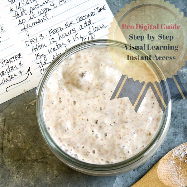 Homemade Bakery Sourdough Starter and Fermentation Recipe, Made from Organic Wheat, Perfect for Creating Fermented Foods, Gift for Bakers