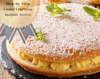 Tropezienne Cake Homemade Recipe - Handmade Instant Step-by-Step Guide, Pastry Cream Baking Recipe PDF, Perfect for Aspiring Bakers