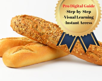 Grain Baguette Recipe & Sourdough Starter - Wholesome Artisan Bread Guide - Instant PDF Download for Homemade Bread Lovers