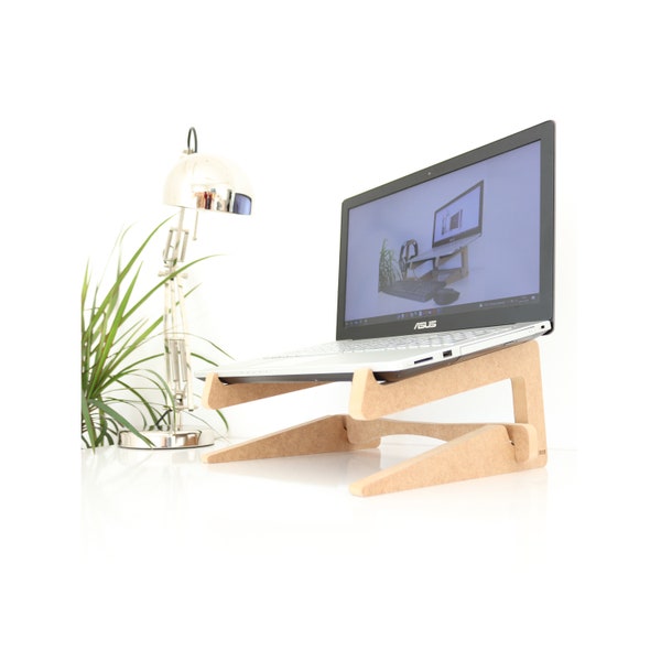 Hansdo Laptop Stand – Laptop Riser - Laptop Shelf – Laptop Lifter - Notebook Stand - Wood - 15" - 17" Size - ALS3
