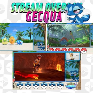 Gecqua Overlay Pakket | Pokémon Winds and Waves Starter | OBS Twitch Overlay | Directe Download