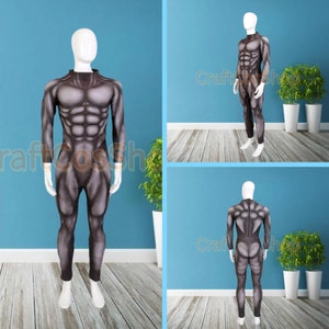 Realistic Slim Muscle Suit in Black