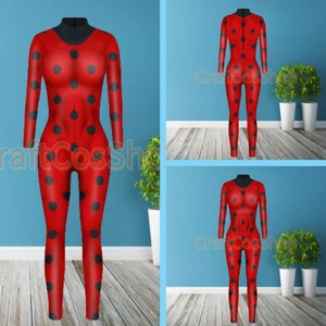 Miraculous Ladybug Girls Cosplay Jumpsuit Gloves And Mask 3 Piece