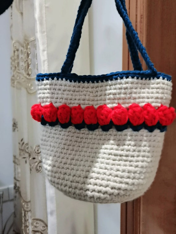 Tulip handgewebte Tasche handgestrickte diy Material Tasche Wolle