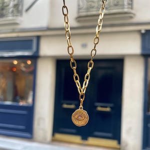 Stainless steel sun necklace, pendant necklace, sun face, gift for her, birthday gift, valentine&#39;s day gift