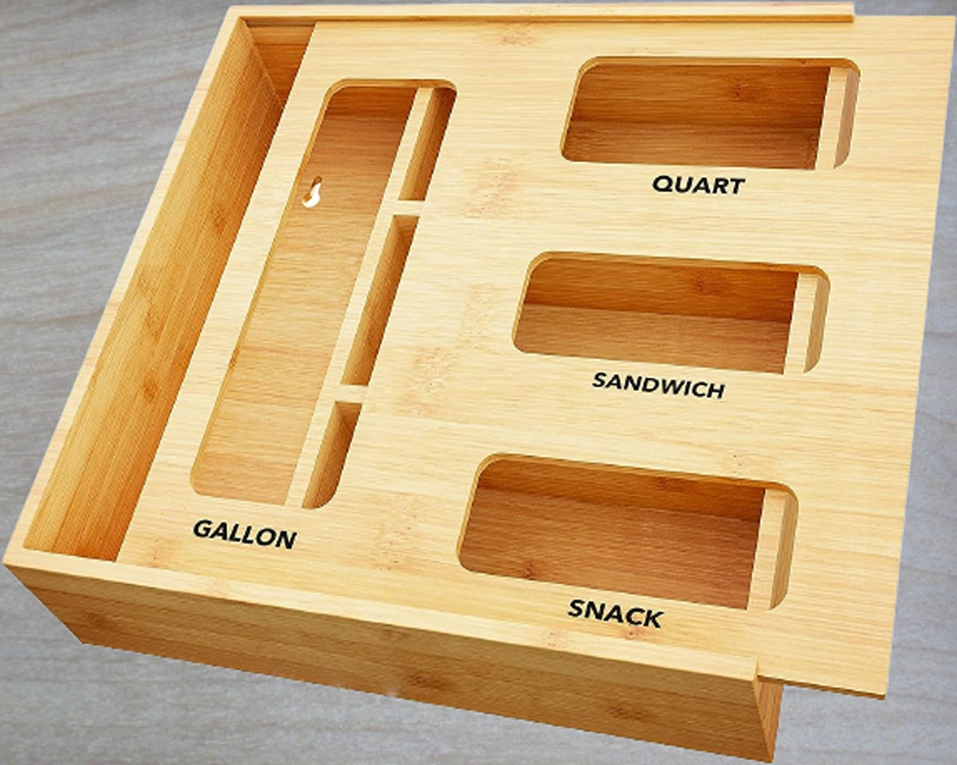 Bag Storage Organizer for Kitchen Drawer Bamboo Organizer Etsy