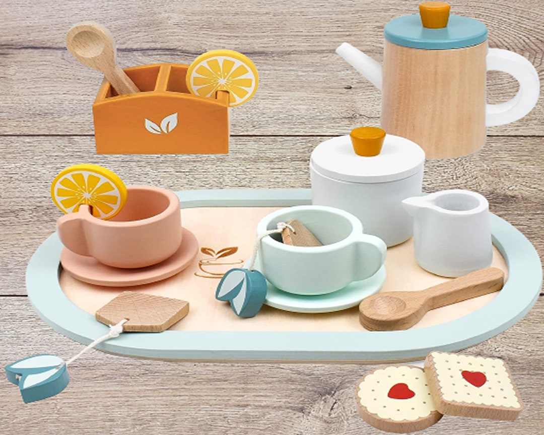 Wooden Tea Set for Little Girls Wooden Toys Toddler Tea Set Etsy