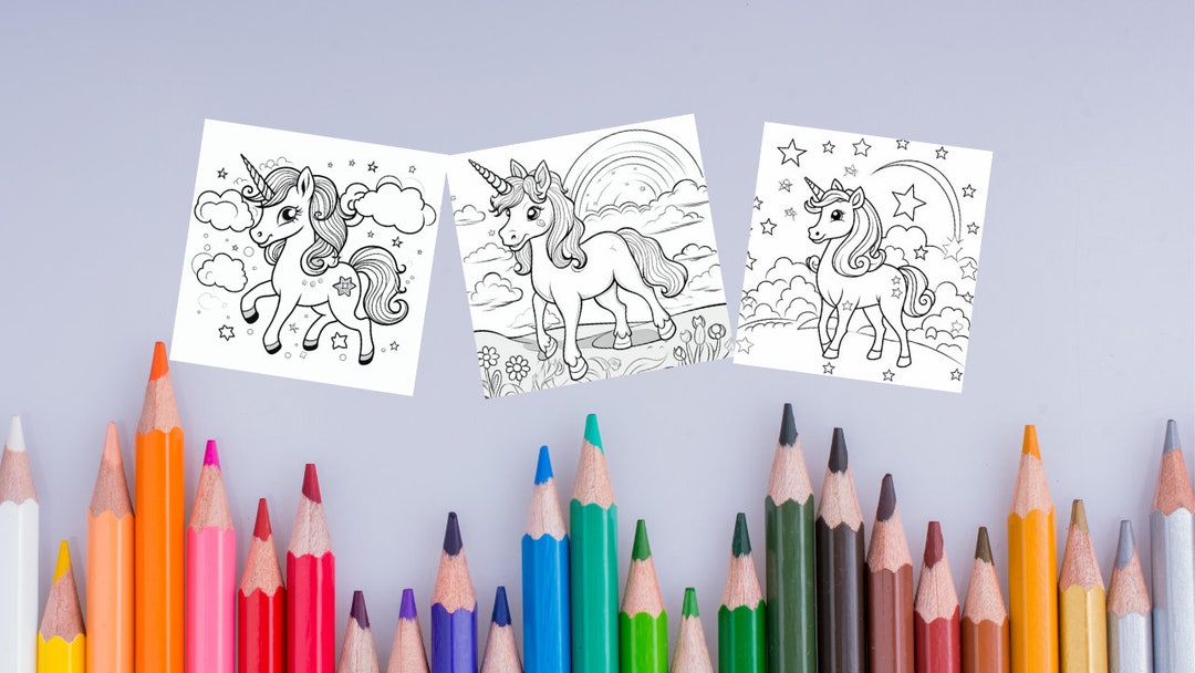 Cute Unicorn Coloring Book for Kids - 15 Printable Pages, Unicorn ...