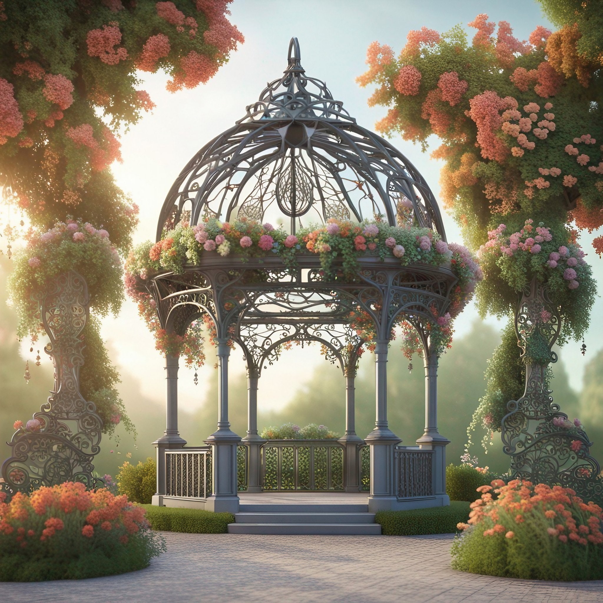 16 Dreamy and Romantic Garden Gazebos Backdrops 6 Flower Bouquet