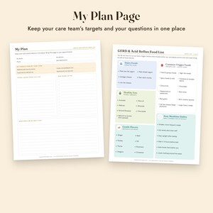 GERD Food List Printable, Acid Reflux Diet, Trigger Food Diary, Grocery List, Letter A4 image 8