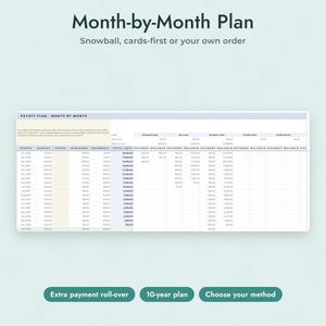 Debt Payoff Tracker Google Sheets, Debt Snowball Spreadsheet, Debt Free Date Calculator, Credit Card Payoff Planner, Debt Dashboard imagen 6