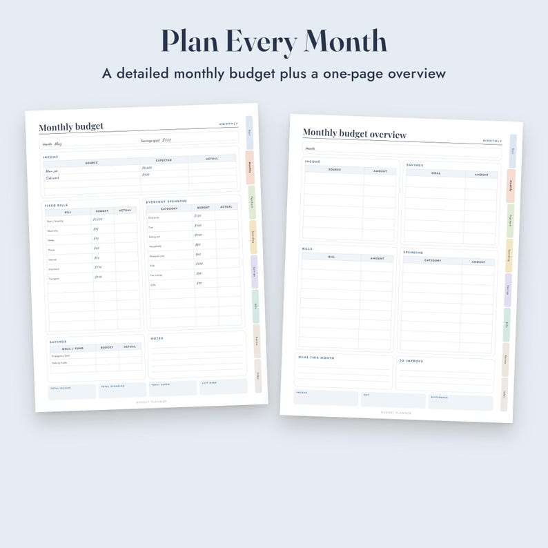 Budget Planner Printable, Bi-Weekly Paycheck Planner, Expense Tracker, Savings Tracker, Bill Calendar, Letter A4 image 4