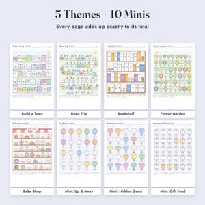 Savings Challenge Printable Bundle, 35 Color In Money Trackers, Mini Challenges, A6 Letter A4 image 3