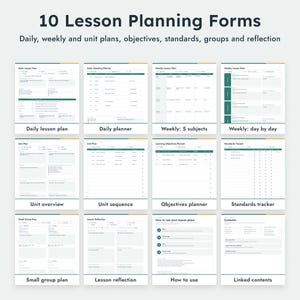 Invulbaar lesplansjabloon (PDF), dag- en weekplanningen, printbare docentenplanner, A4-formaat. afbeelding 3