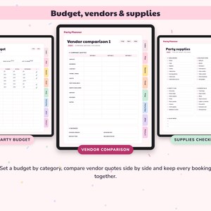 Party Planner Printable, Birthday Checklist, Guest List RSVP Tracker, Celebration Budget, Event Organizer Digital image 6