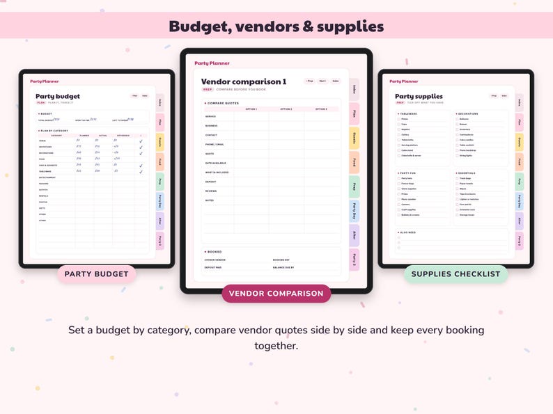 Party Planner Printable, Birthday Checklist, Guest List RSVP Tracker, Celebration Budget, Event Organizer Digital image 6