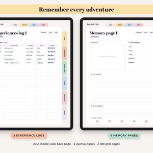 Bucket List Journal Printable, 100 Dreams, Travel Map, Goal Planner, Adventure Log, Digital Undated image 7