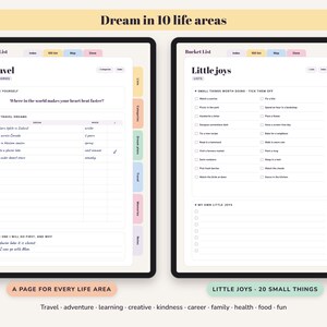 Bucket List Journal Printable, 100 Dreams, Travel Map, Goal Planner, Adventure Log, Digital Undated image 4