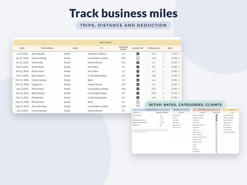 Small Business Bookkeeping Spreadsheet Google Sheets, Profit and Loss, Income Expense Tracker, Tax Estimate image 6