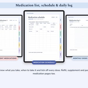 Medical Binder Printable and Digital, Health Planner, Medication Tracker, Blood Pressure Log, Symptom Journal bild 3