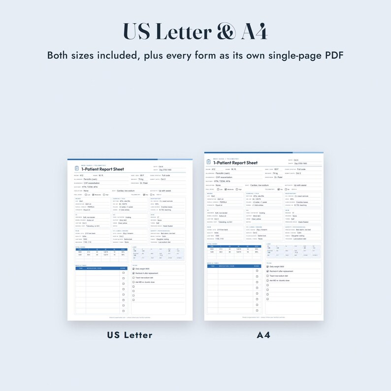 Nurse Report Sheet Med Surg, Fillable Nursing Brain Sheet, SBAR Handoff, Telemetry Template imagen 8