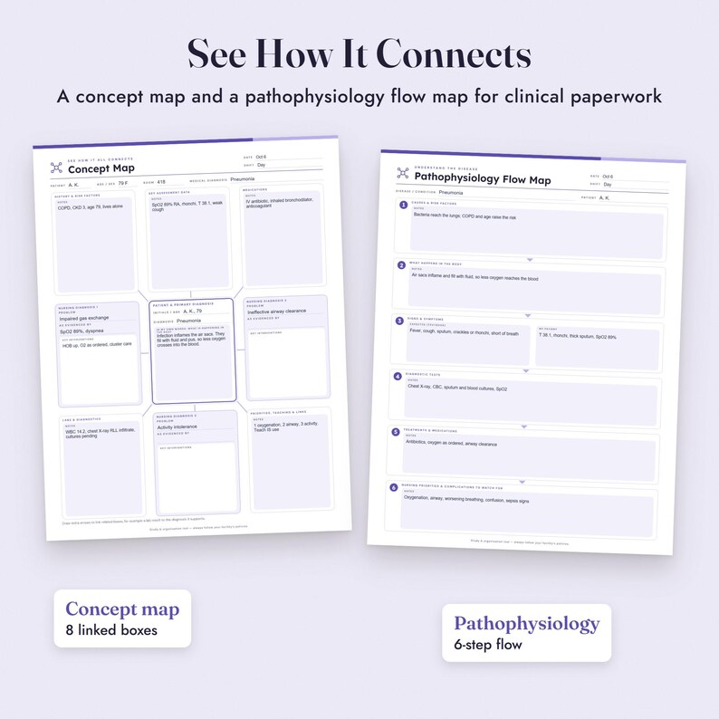 Nursing Care Plan Template, Fillable Student Care Plan, Concept Map, Nursing Diagnosis, SMART Goals Bild 7
