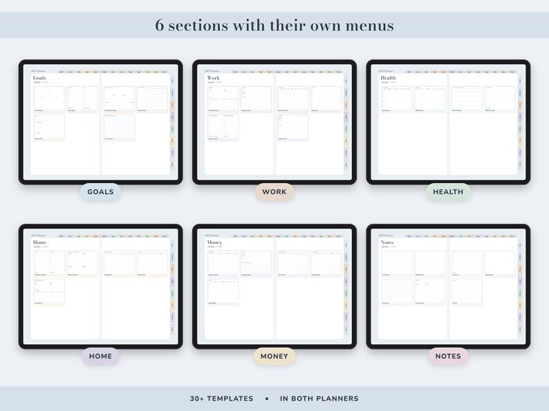 Digital Planner 2027 and Undated, Hyperlinked Daily Weekly Monthly Pages, Dusty Blue Landscape Journal image 7