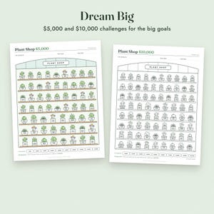 Savings Challenge Printable, Plant Shop Color In Tracker, 500 to 10000, Letter A4 image 6