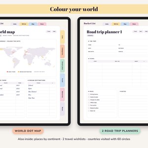 Bucket List Journal Printable, 100 Dreams, Travel Map, Goal Planner, Adventure Log, Digital Undated image 5