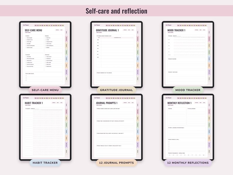 Printable Life Planner, Undated US Letter and Digital PDF, Goals, Budget, Health, Home Pages image 8