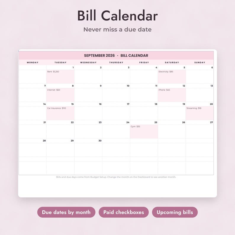 Annual Budget Spreadsheet Google Sheets, Finance Dashboard, Monthly Budget Planner, Bill Calendar, Sinking Funds, Net Worth Tracker image 6