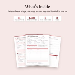 ER Nurse Report Sheet, Fillable Emergency Nurse Brain Sheet, Triage Notes, SBAR, Tracking Board image 2