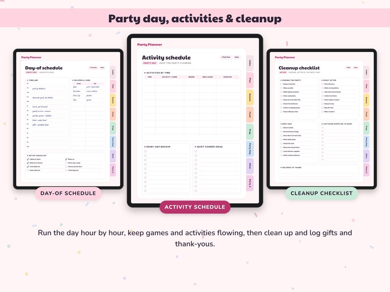Party Planner Printable, Birthday Checklist, Guest List RSVP Tracker, Celebration Budget, Event Organizer Digital image 7