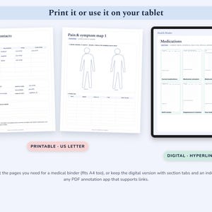 Medical Binder Printable and Digital, Health Planner, Medication Tracker, Blood Pressure Log, Symptom Journal bild 9