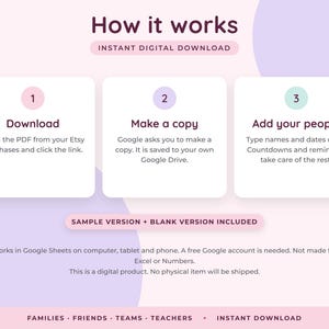 Geburtstags-Tracker (Google Tabellen), Jahrestagserinnerung, Geschenkplaner (Tabellenkalkulation), Kalender für wichtige Termine Bild 8