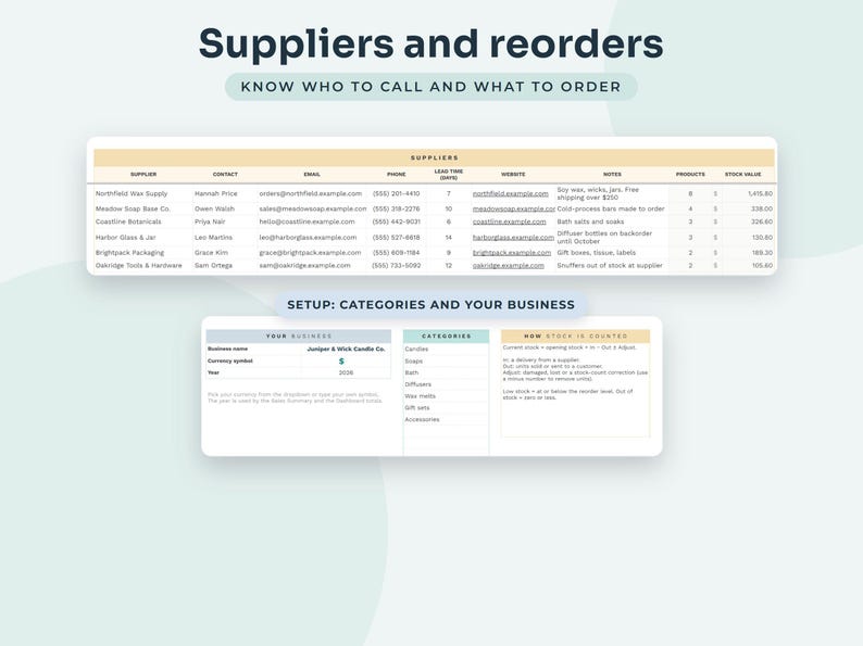 Inventory Tracker Google Sheets, Stock Management Spreadsheet with Reorder Alerts, Small Business Sales Log image 5