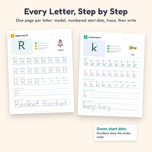 Handwriting Practice Workbook, Letter Tracing A-Z, Numbers 0-20, Preschool Kindergarten Printable image 4