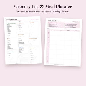 PCOS Food List Printable, PCOS Diet Grocery List, Meal Planner, Habit Tracker, Letter A4 Bild 7