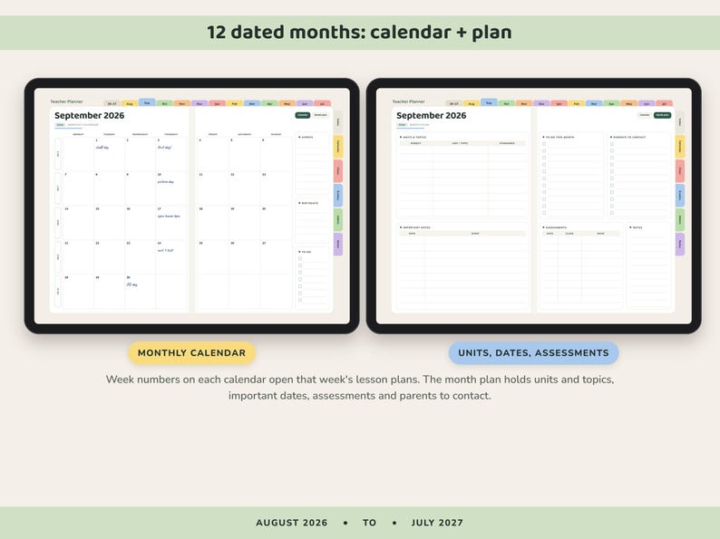 Teacher Planner 2026 2027, Dated Digital Lesson Plans, Gradebook, Seating Chart, Attendance image 3