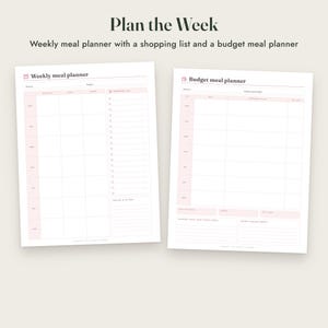 Grocery List Printable, Meal Planner, Pantry Inventory, Aisle Checklist, 3 Colours, Letter A4 imagen 5