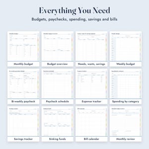 Budget Planner Printable, Bi-Weekly Paycheck Planner, Expense Tracker, Savings Tracker, Bill Calendar, Letter A4 image 3