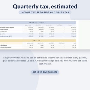 Small Business Bookkeeping Spreadsheet Google Sheets, Profit and Loss, Income Expense Tracker, Tax Estimate image 5