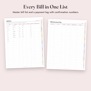 Bill Tracker Printable, Monthly Payment Calendar, Annual Checklist, Autopay Log, Due Dates, Letter A4 image 8