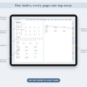 Digital Planner 2027 and Undated, Hyperlinked Daily Weekly Monthly Pages, Dusty Blue Landscape Journal image 3
