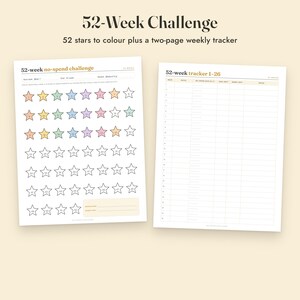 No Spend Challenge Printable, 30 Day, 52 Week, Monthly Color In Tracker, Letter A4 image 5