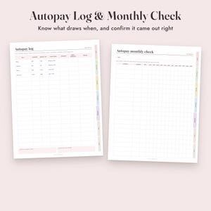 Bill Tracker Printable, Monthly Payment Calendar, Annual Checklist, Autopay Log, Due Dates, Letter A4 image 7